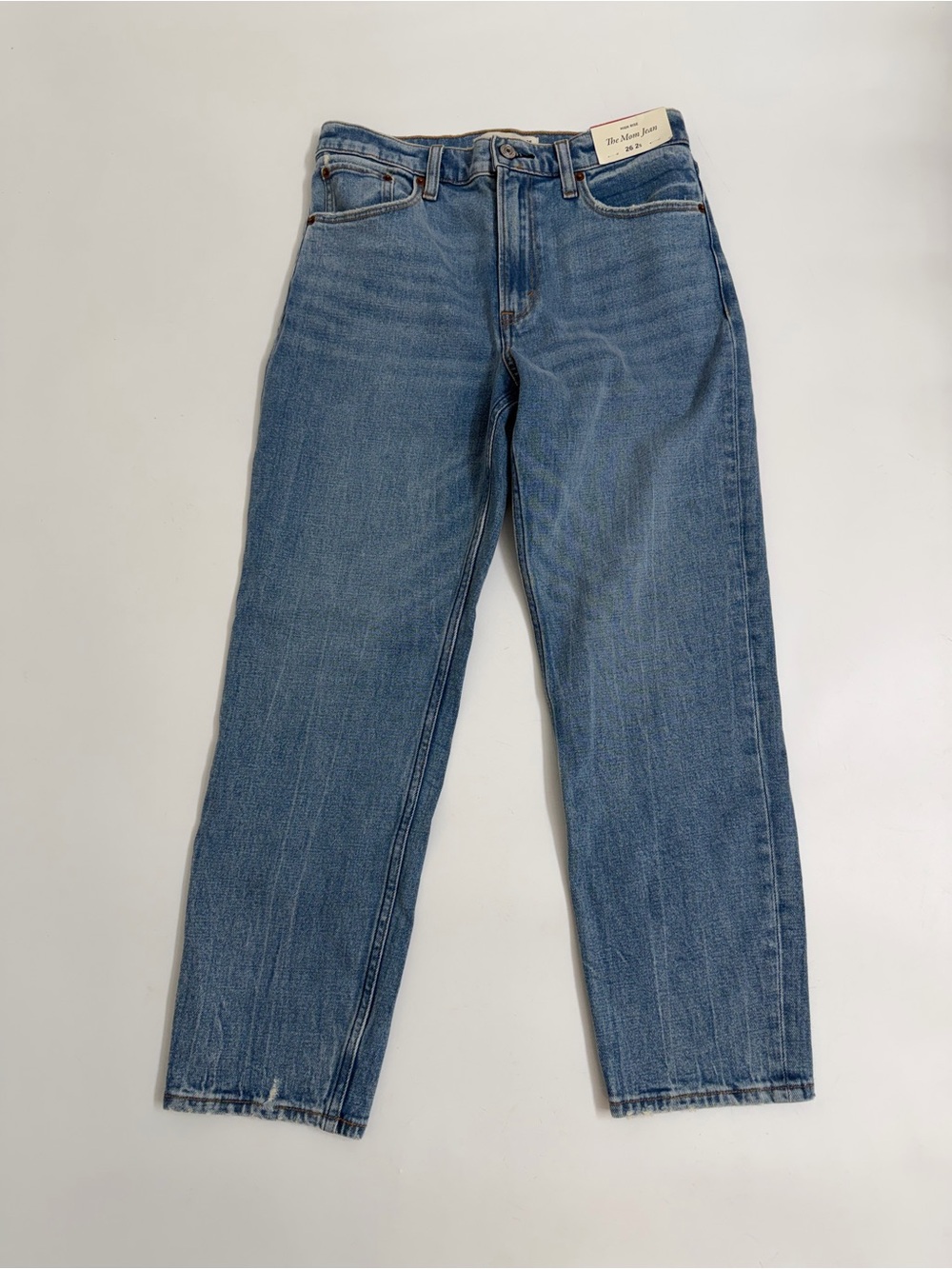 Abercrombie & Fitch The Mom Jean 26 2S High Rise Cropped Straight Jeans